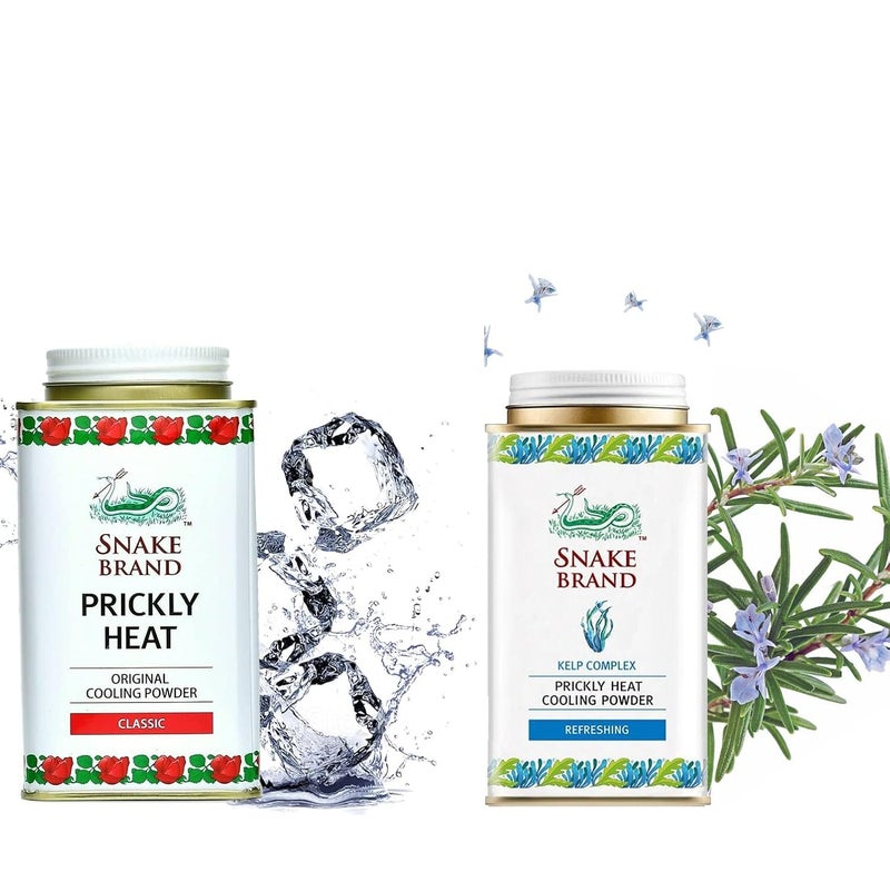 Snake Brand prickly heat cooling powder Pack of 2 140gm Each Classic  Refreshing - Image 1