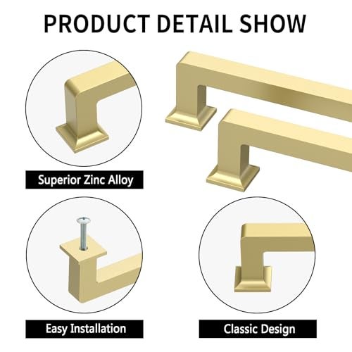 Coinkoly 6 Pack 126320mm Gold Cabinet Pulls Kitchen Cabinet Handles Drawer Pulls Cupboard Hardware for Cabinets CK0078 - Image 3