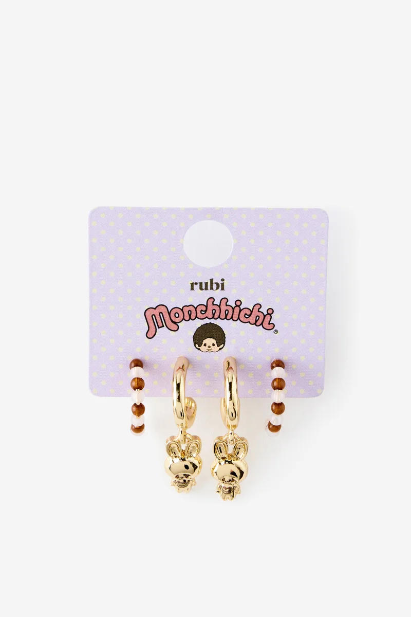 Rubi Monchhichi 2Pk Mid Earring