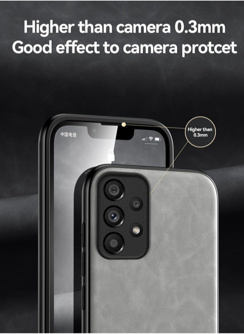 Color Fans - Luxury Leather Case for Samsung Galaxy A53 5G Cover Magnetic Attraction Inside Light Grey - Image 1