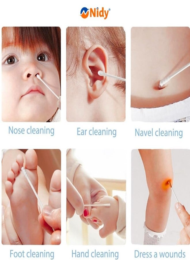 STORE77 Nidy® Pure Indian Cotton Buds Swabs for Baby & Makeup Applicator | Gentle Ear Cleaning Tool | Hygienic Disposable Cotton Swabs with Rounded Tip (Pack of 3 Boxes- 300 Sticks /600 Tips) - Image 5