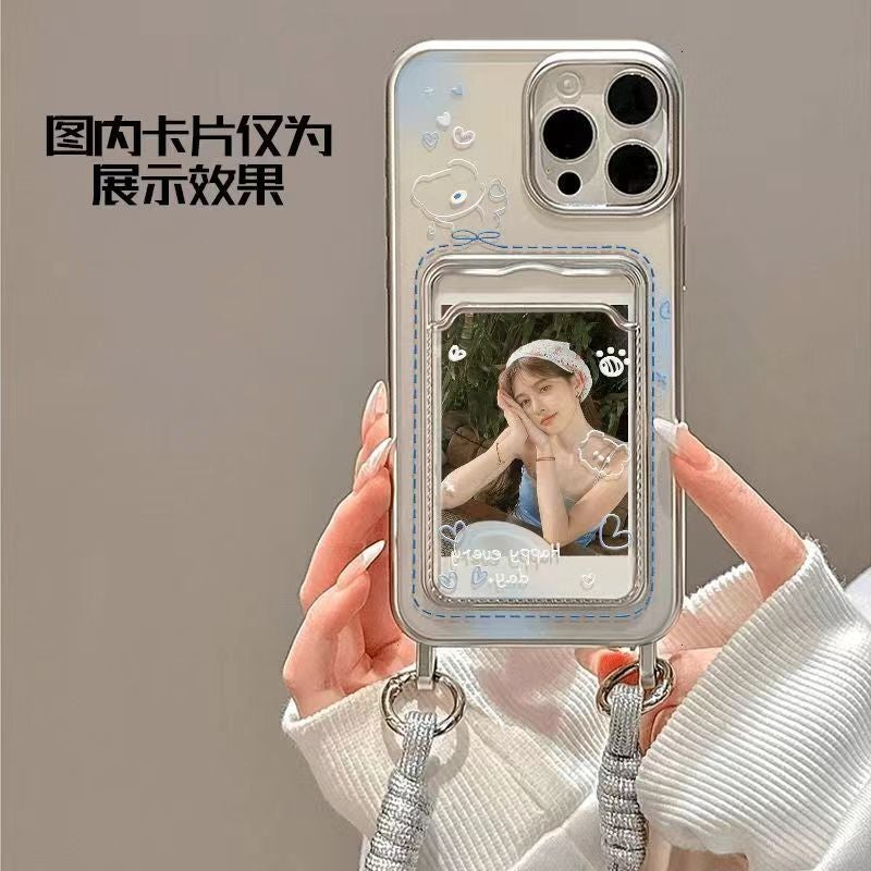 Lanyard Card Bag Line Bear iPhone14promax Apple 13 Mobile Phone Case 12 Niche 11 New XS Creative - Image 2