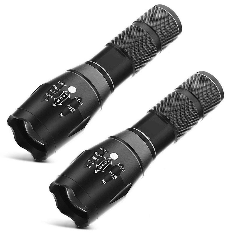 ABTRIX WITH AB LED Torch Super Bright 2000 Lumen Zoomable LED Adjustable Focus Tactical Flashlight with 5 Modes Waterproof Handheld Mini Torch for Camping Outdoor Sports 2 Packs - Image 1