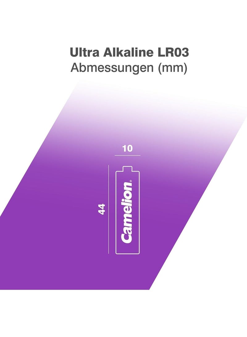 كاميليون Camelion Ultra Alkaline AAA Batteries, 12-Pack Value Pack, LR03 1.5V Long Lasting Batteries, Leak-Proof, 10-Year Shelf Life, Mercury & Cadmium Free for Toys, Cameras & Electronics - Image 2