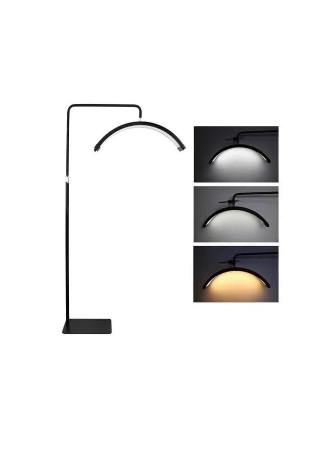 Xria Xria HD-M8X Modern 50W Half-moon Shaped Fill Light 3000K-6000K Dimmable LED Light Floor Lamp for SPA Tattoo Beauty Salon Eyelash Makeup (black) - Image 1