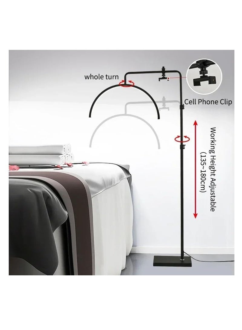Xria Xria HD-M8X Modern 50W Half-moon Shaped Fill Light 3000K-6000K Dimmable LED Light Floor Lamp for SPA Tattoo Beauty Salon Eyelash Makeup (black) - Image 4
