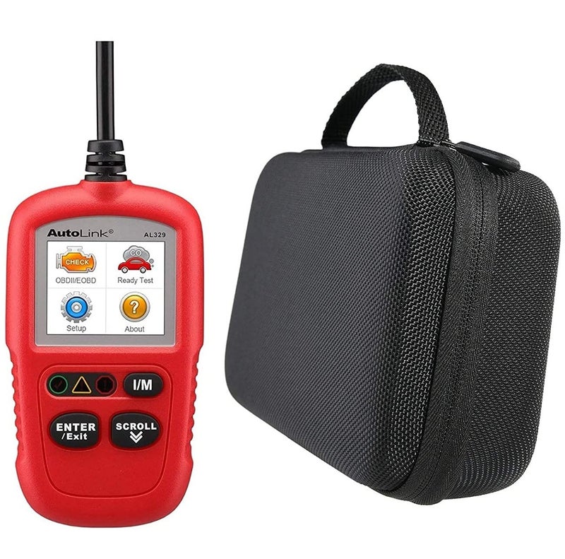 Autel أوتيل أوتو لينك AL329 مع حقيبة مفتاح جاهزية IM قارئ رموز OBD2 يسترجع VIN و CALID و بيانات تجميد CVN ويطفئ MIL