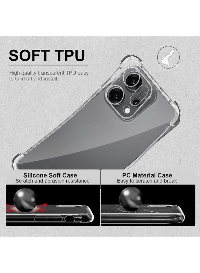 Muzz غطاء خلفي شفاف من الكريستال الواضح لهاتف أوبو رينو14 5G | غطاء TPU ناعم مقاوم للصدمات | حواف مبطنة لحماية قصوى للغطاء الخلفي لرينو14 2025 - Image 5