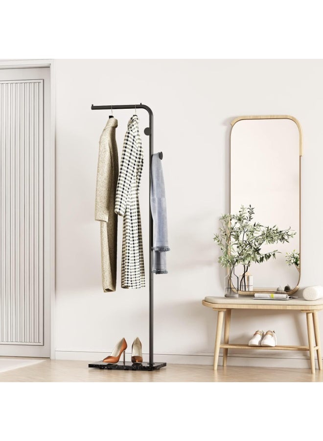 Old_Feller Modern Metal Coat Rack Freestanding ,Coat Stand With 3 Hooks,Perfect for Bedroom, Living Room, Office & Dining. Easy to Clean, Stylish & Durable, Black&Black - Image 3