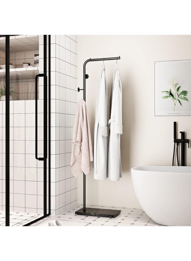 Old_Feller Modern Metal Coat Rack Freestanding ,Coat Stand With 3 Hooks,Perfect for Bedroom, Living Room, Office & Dining. Easy to Clean, Stylish & Durable, Black&Black - Image 2