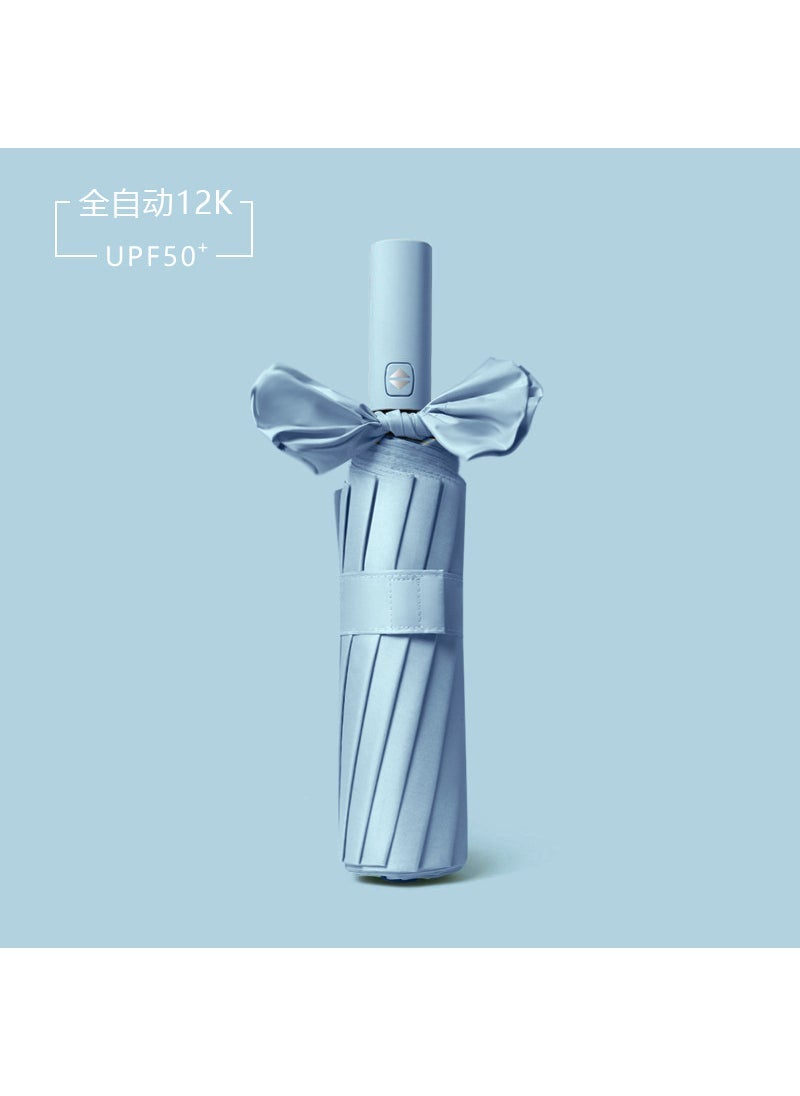 Folding 12-bone automatic umbrella men's large double women's dual-use sun protection UV protection sun umbrella - Image 1