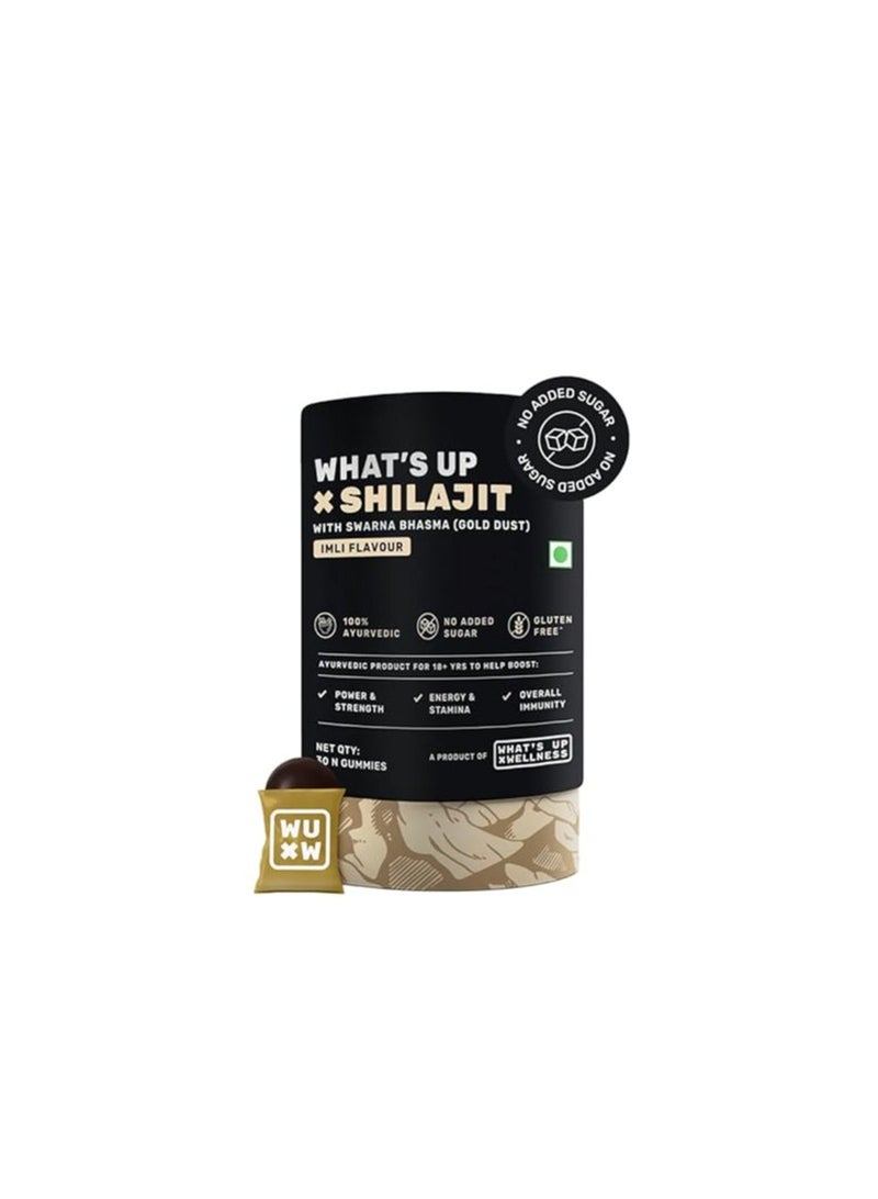 What 's Up What’s Up Wellness ShilajIt Resin Gummies | 200 Mg Resin with 24 Carat Gold Dust | No Added Sugar - Image 2