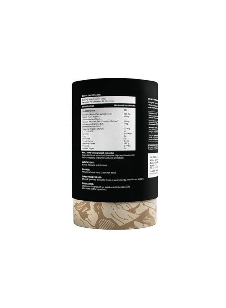 What 's Up What’s Up Wellness ShilajIt Resin Gummies | 200 Mg Resin with 24 Carat Gold Dust | No Added Sugar - Image 3