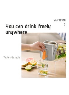 Excefore Fridge Drink Container 3.5L Large Capacity Beverage Dispenser Refrigerator Water Bottle with Lid Handle Plastic Iced Beverage Dispenser with Leak Proof Spigot Cold Kettle Milk Lemonade Juice Tea  - Image 2
