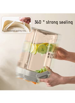 Excefore Fridge Drink Container 3.5L Large Capacity Beverage Dispenser Refrigerator Water Bottle with Lid Handle Plastic Iced Beverage Dispenser with Leak Proof Spigot Cold Kettle Milk Lemonade Juice Tea  - Image 3