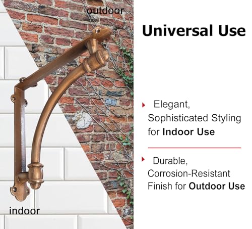 NACH Decorative Shelf Brackets, 2 Pack of 9.6 x 1.7 x 9.6 inch Copper Cast Iron Shelf Brackets - Decorative Brackets for Mounting - Half Round Style Brackets - Image 4