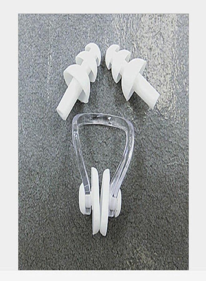 Digital Shoppy Silicone Swimming Nose Clip with Ear Plugs Set for Swimming or Other Watersports (white) - Image 2