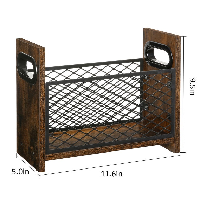 Yinmit Magazine Holder  Magazine Rack For Desktop And Home Office  Farmhouse File Storage Basket For Letters  Magazines  Books  Newspapers (Small) - Image 4