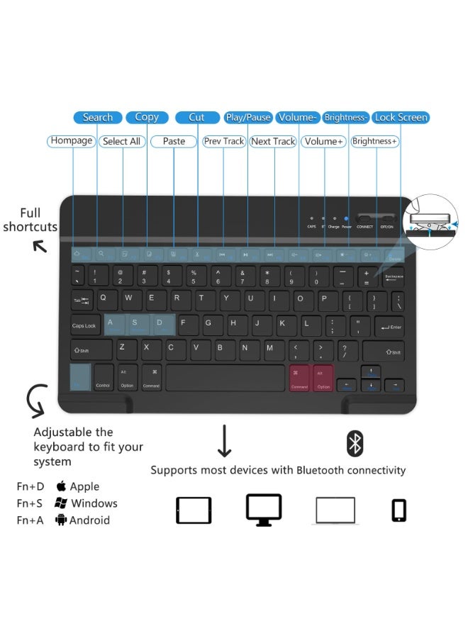 eGreen99 for Honor Pad X9a 11.5 Inch Protective Cover With Keyboard, Wireless Detachable Bluetooth Keyboard, Ultra-Thin Split Type Intelligent Protective Cover, Automatic Wake-Up/Sleep,black - Image 2