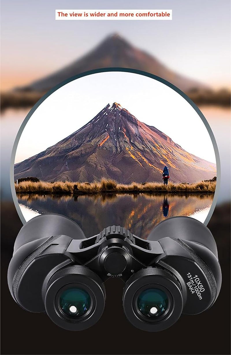 Krevia 10 x 50 Binocular for Long Distance | Waterproof Compact Binocular Telescope for Sightseeing Trekking (1 Pc, Black) - Image 3