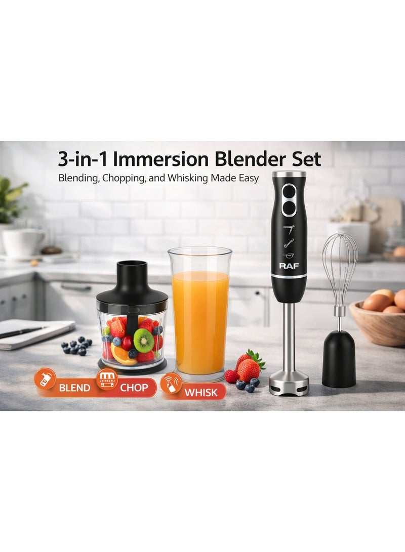 آر إيه أف مجموعة خلاط يدوي راف 4 في 1 بقوة 1600 واط | خلاط يدوي قوي، محضر طعام، وعصارة | تحكم بسرعتين، 4 شفرات | مفرمة، مضرب، وجهاز صنع العصائر بسعة 600 مل - Image 5