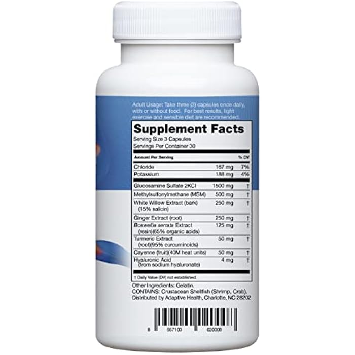 Instaflex Joint Support Supplement for Men and Women - Glucosamine, MSM, White Willow, Turmeric, Ginger, Cayenne, Hyaluronic Acid - 90 Capsules - Image 5