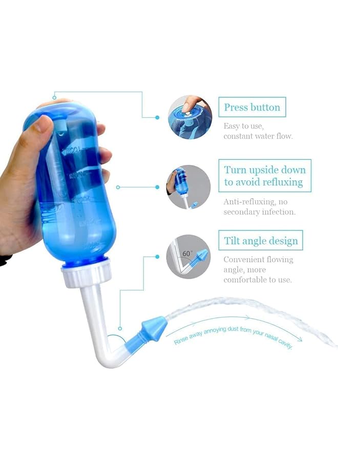 erorex Neti Pot Sinus Rinse Bottle 300Ml Nasal Wash Bottle Nose Allergy Cleaner Pressure Nasal Irrigation - Image 2