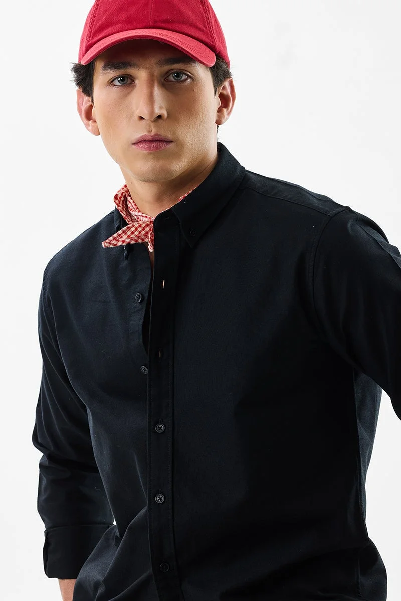 سنيتش Black Solid Long Sleeve Slim Fit Formal Core Lab Shirt