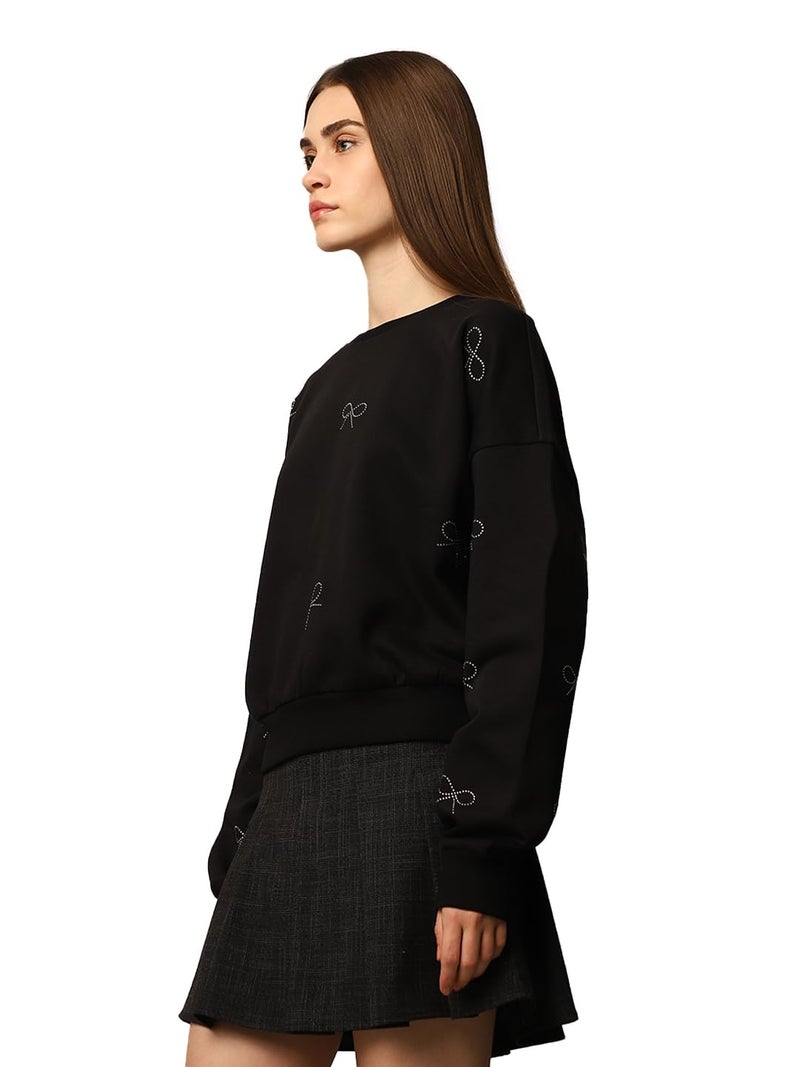 ONLY Women's Regular Fit Black Sweatshirt - Image 5