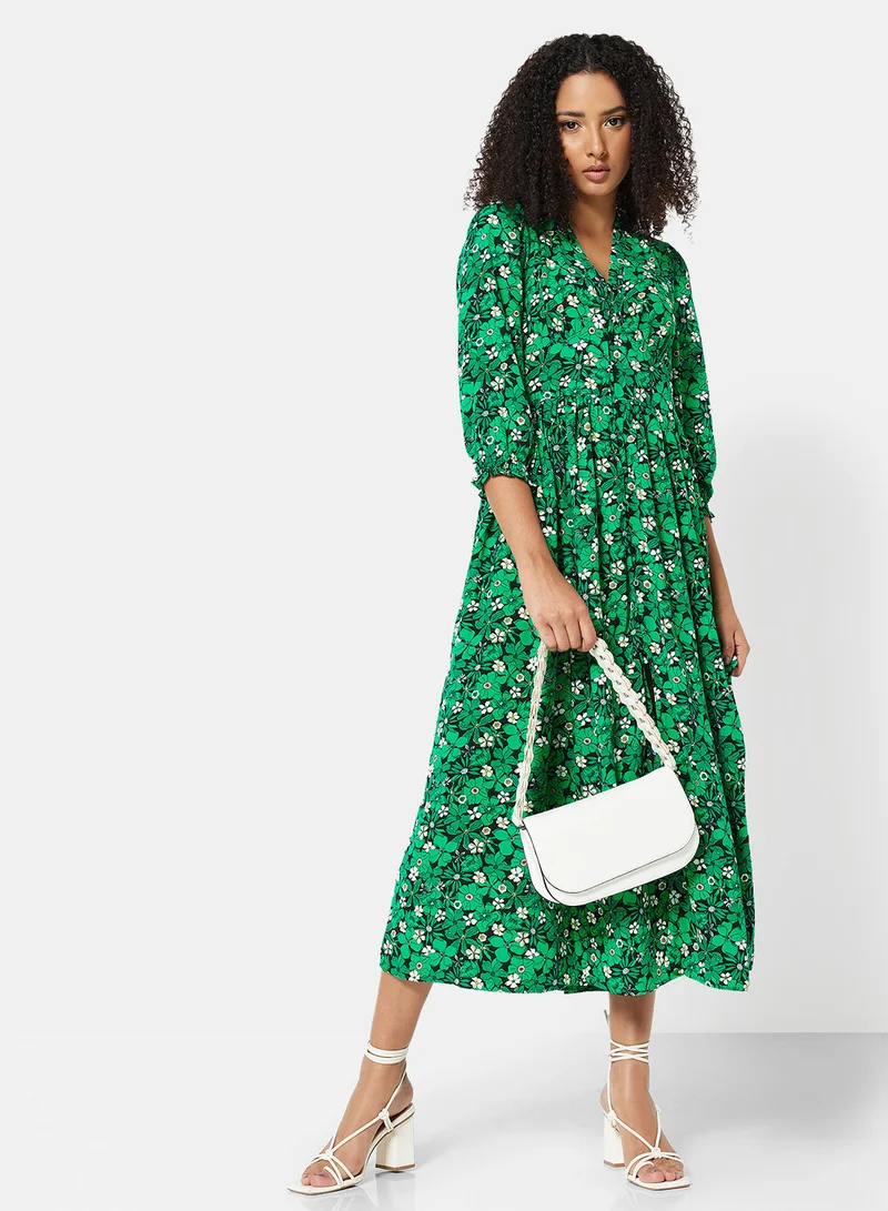 ONLY Floral Print Midi Dress