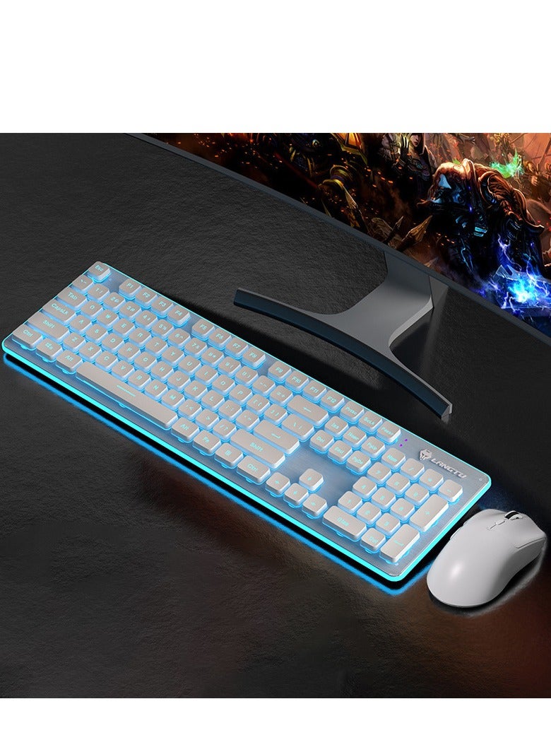 LANGTU LT600 Mechanical Feel Silent Wireless Keyboard Laptop Office Waterproof Gift Keyboard Mouse Set - Image 1