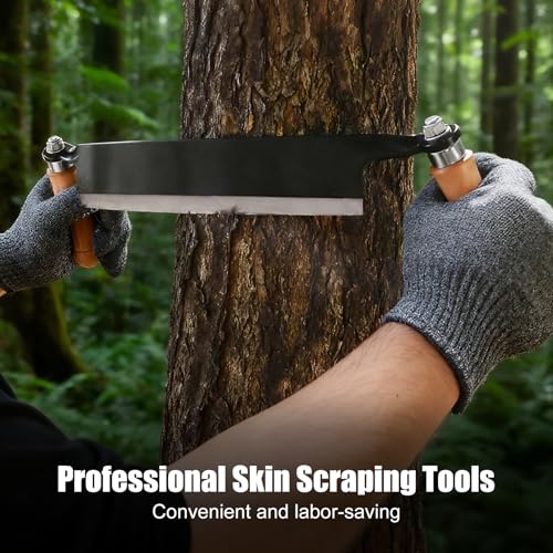 Beendou 10'' Draw Knife,Draw knife debarking tool,Curved Draw Knife,Draw Shave Tool Debarking Hand Tool,ergonomic handle,simple and effortless to use,bark stripper tool - Image 3