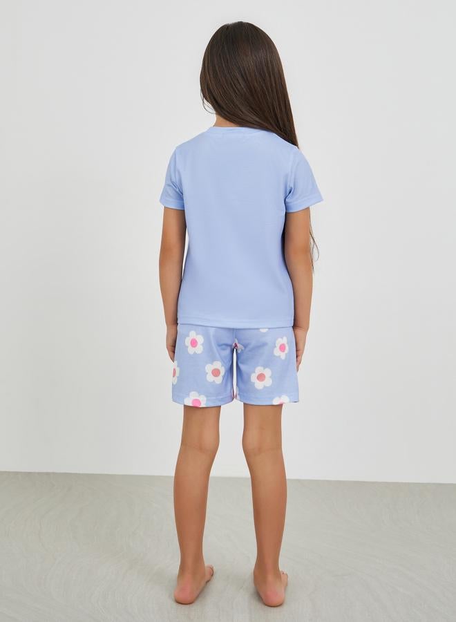 Styli Slogan Print Short Sleeve T-Shirt and Pyjama Set - Image 4