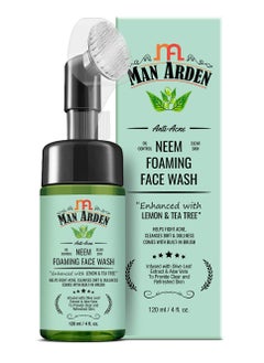 Man Arden Man Arden Anti Acne Neem Foaming Face Wash with Built-in Brush - Helps Fight Acne, Cleanses Dirt And Dullness - Infused With Olive Leaf Extract And Aloe Vera, 120ml  - Image 1