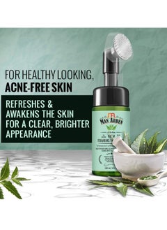 Man Arden Man Arden Anti Acne Neem Foaming Face Wash with Built-in Brush - Helps Fight Acne, Cleanses Dirt And Dullness - Infused With Olive Leaf Extract And Aloe Vera, 120ml  - Image 2