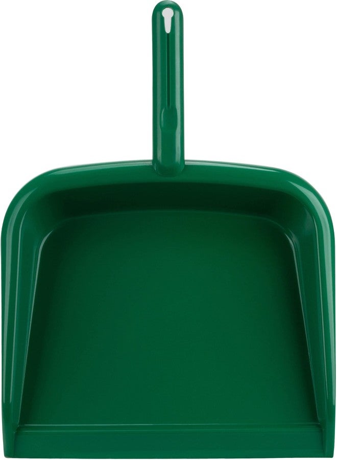 SPARTA Large Handheld Dustpan with Hanging Hole, Heavy-Duty Plastic Dustpan with Wide Lip for Countertops and Surfaces, Plastic, 10 Inches, Green - Image 1