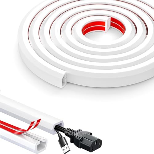 Serplex® Floor Cord Hide, 6.6ft PVC Self-Adhesive Wire Cover, Flexible & Cuttable Cable Hider for Home & Office, Soft Wall Wire Covers for Floor Cable Management Protector Prevent Trips Cord Cavity - Image 1