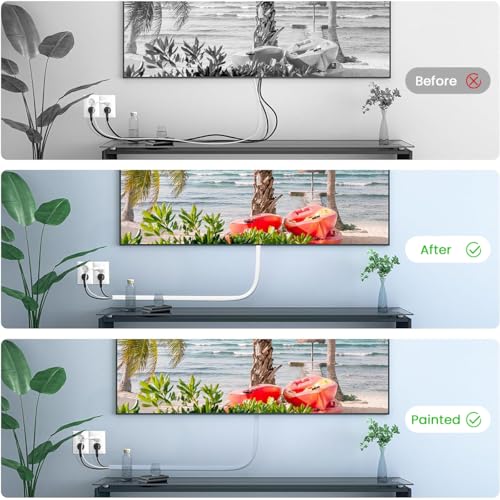 Serplex® Floor Cord Hide, 6.6ft PVC Self-Adhesive Wire Cover, Flexible & Cuttable Cable Hider for Home & Office, Soft Wall Wire Covers for Floor Cable Management Protector Prevent Trips Cord Cavity - Image 4