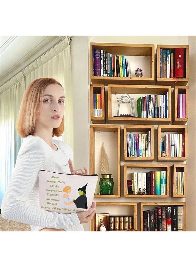 LEVLO Elphaba And Glinda Cosmetic Make Up Bag Musical Theatre Lover Gift You Are Braver Stronger Smarter Than You Think Makeup Zipper Pouch Bag (Elphaba And Glinda) - Image 5