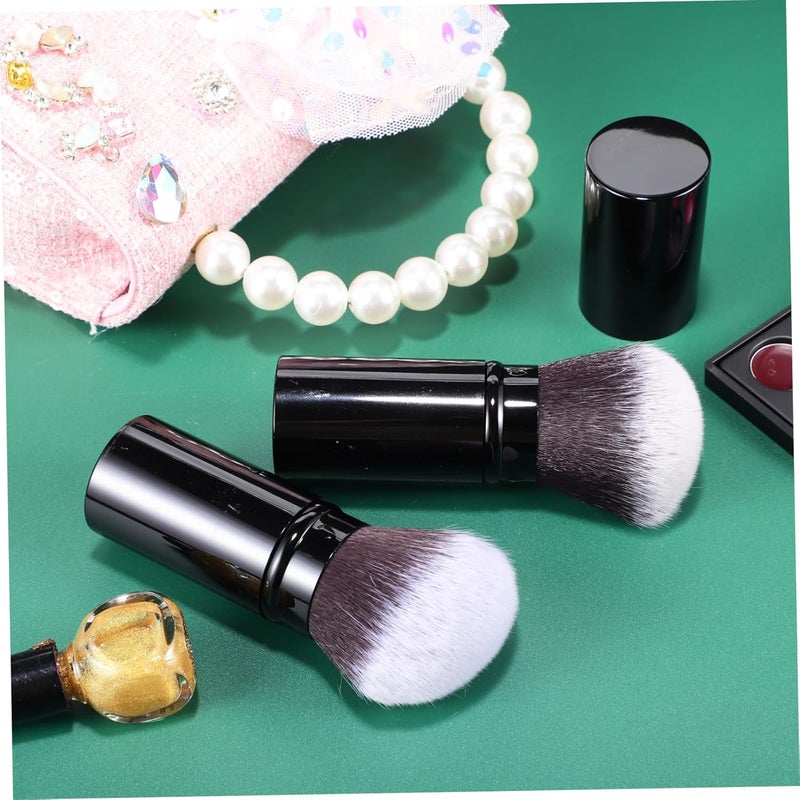 SMASOLO 2Pcs Retractable Powder Brush Durable Makeup Brushes with Comfortable Grip for for Face Powder and Blush Application - Image 4