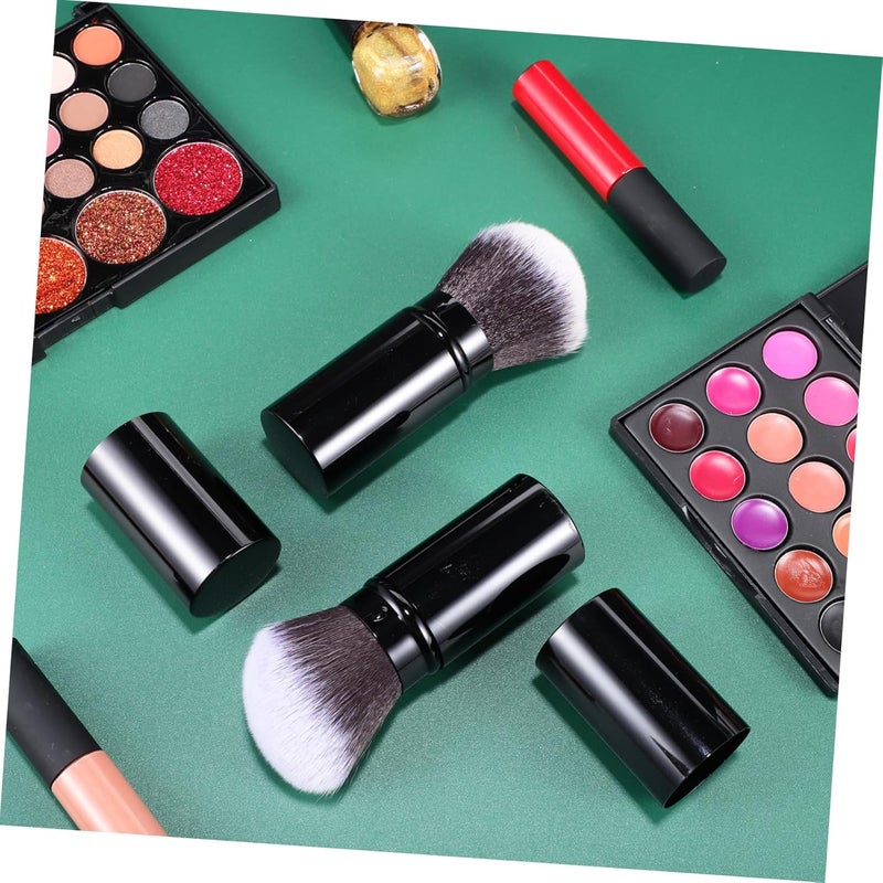 SMASOLO 2Pcs Retractable Powder Brush Durable Makeup Brushes with Comfortable Grip for for Face Powder and Blush Application - Image 2
