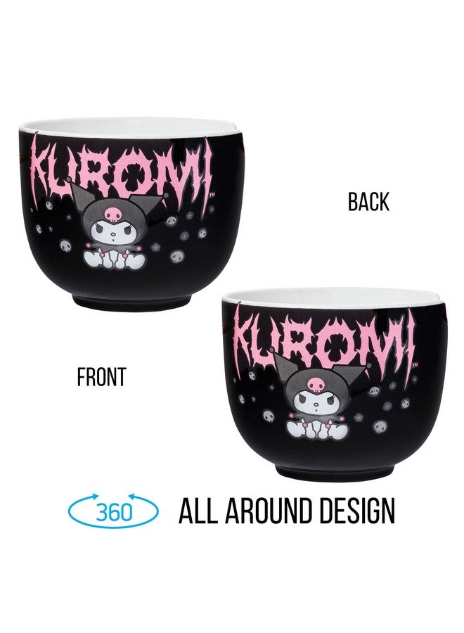 Silver Buffalo Sanrio Hello Kitty and Friends Kuromi Ceramic Ramen Noodle Rice Bowl with Chopsticks, Microwave Safe, 20 Ounces - Image 2