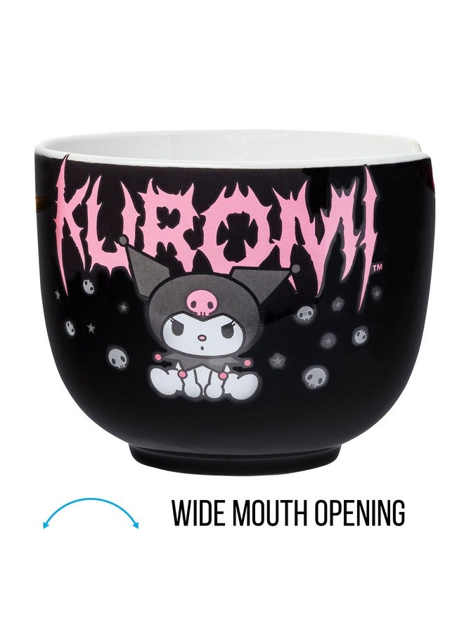 Silver Buffalo Sanrio Hello Kitty and Friends Kuromi Ceramic Ramen Noodle Rice Bowl with Chopsticks, Microwave Safe, 20 Ounces - Image 3
