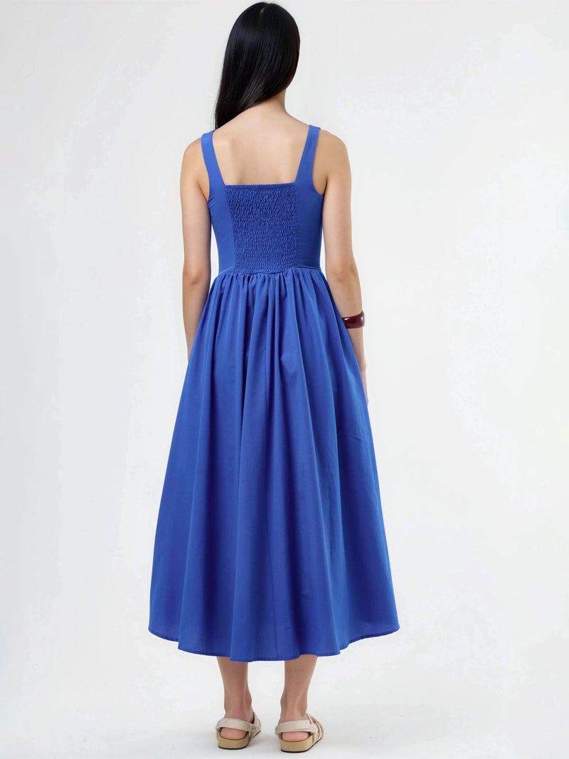 BUSEM Midi Dress with Square Collar and Button Detail - Image 4