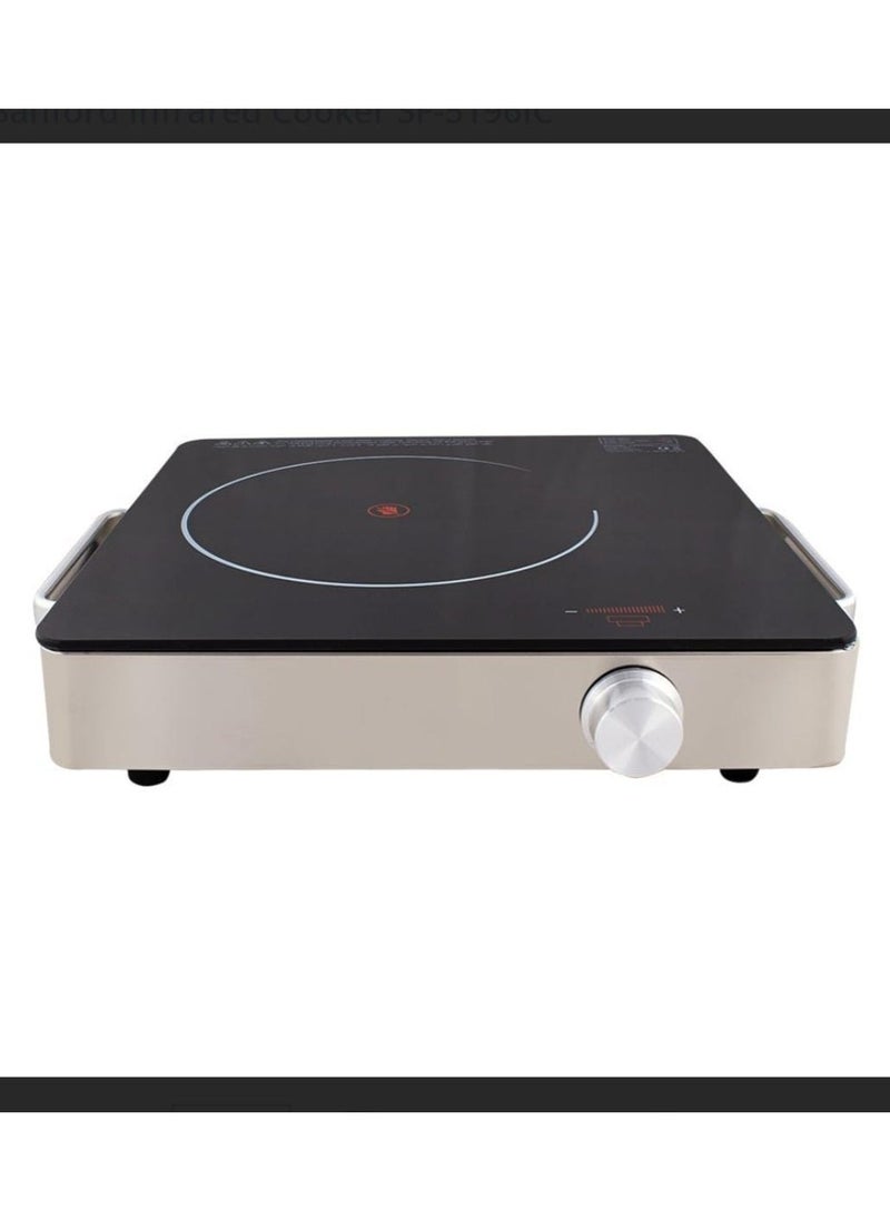 Generic - Electric Infrared Cooker Single Burner with Timer Function 2200W Ceramic Cooktop for Frying, BBQ, and More Child Lock, Fireproof Design, Adjustable Temperature Safe & Portable for Home or Outdoor Use - Image 1