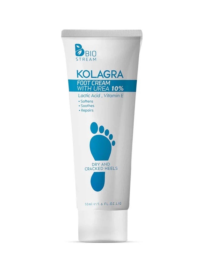 KOLAGRA Foot Cream for Dry & Cracked Heels 10% UREA 50ml  - Image 1