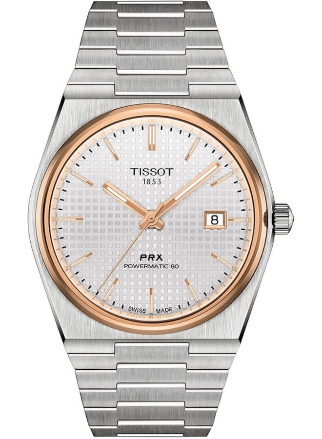 TISSOT PRX Men’s Swiss Made Powermatic Stainless Steel Two Tone Silver Dial 40mm Watch T137.407.21.031.00 - Image 1