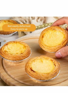 Y&D 100 pcs Foil Trays Muffin Cases, Bun Cases Tin Trays, Pie Cake/Cake Tins, Mini Egg Tart Small Dishes Custard Foils, Pastry Dish Aluminium Mold Cups  - Image 3