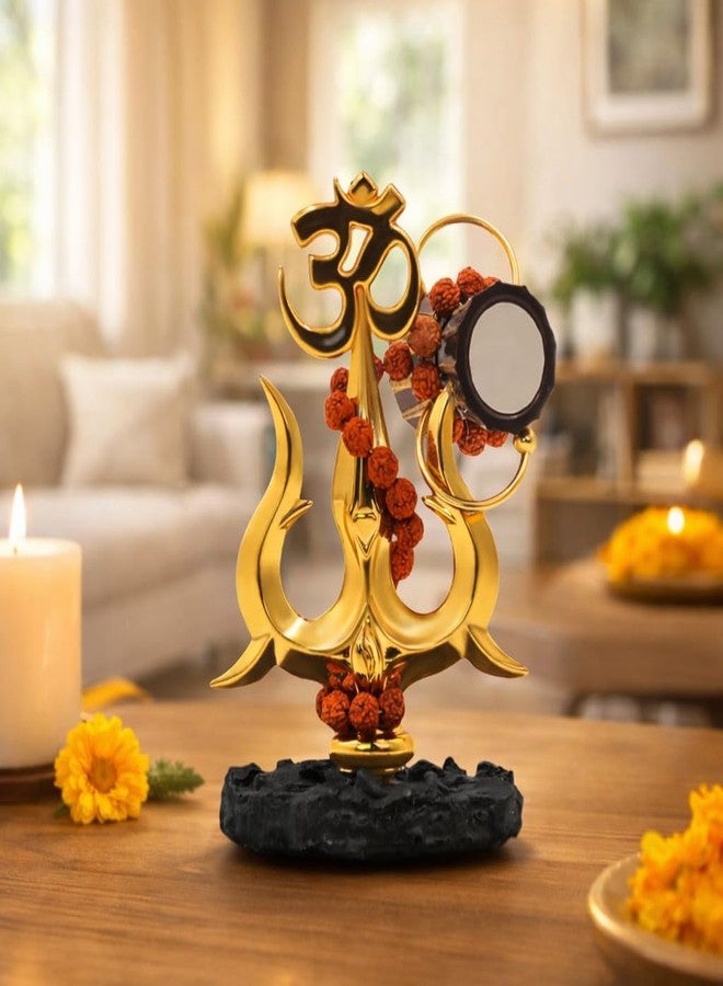 AVORA Resin Mahadev Trishul Murti for Home Temple, Car Dashboard & Office | Compact Lord Shiva Idol for Puja, Meditation & Spiritual Decor | Shiv Showpiece 8.5×6.5×11 cm - Image 1