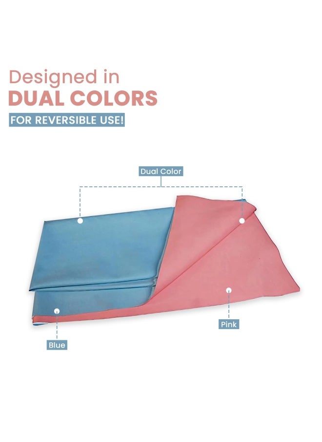 Generic - Waterproof Dry Rubber Bed Sheet Cover Toddler Sleeping Mattress Protector Urine Non Absorbent Reusable Crib Mat Color Blue And Pink 2 Meter 78 X 36 Inches 200 X 90 Cm - Image 1